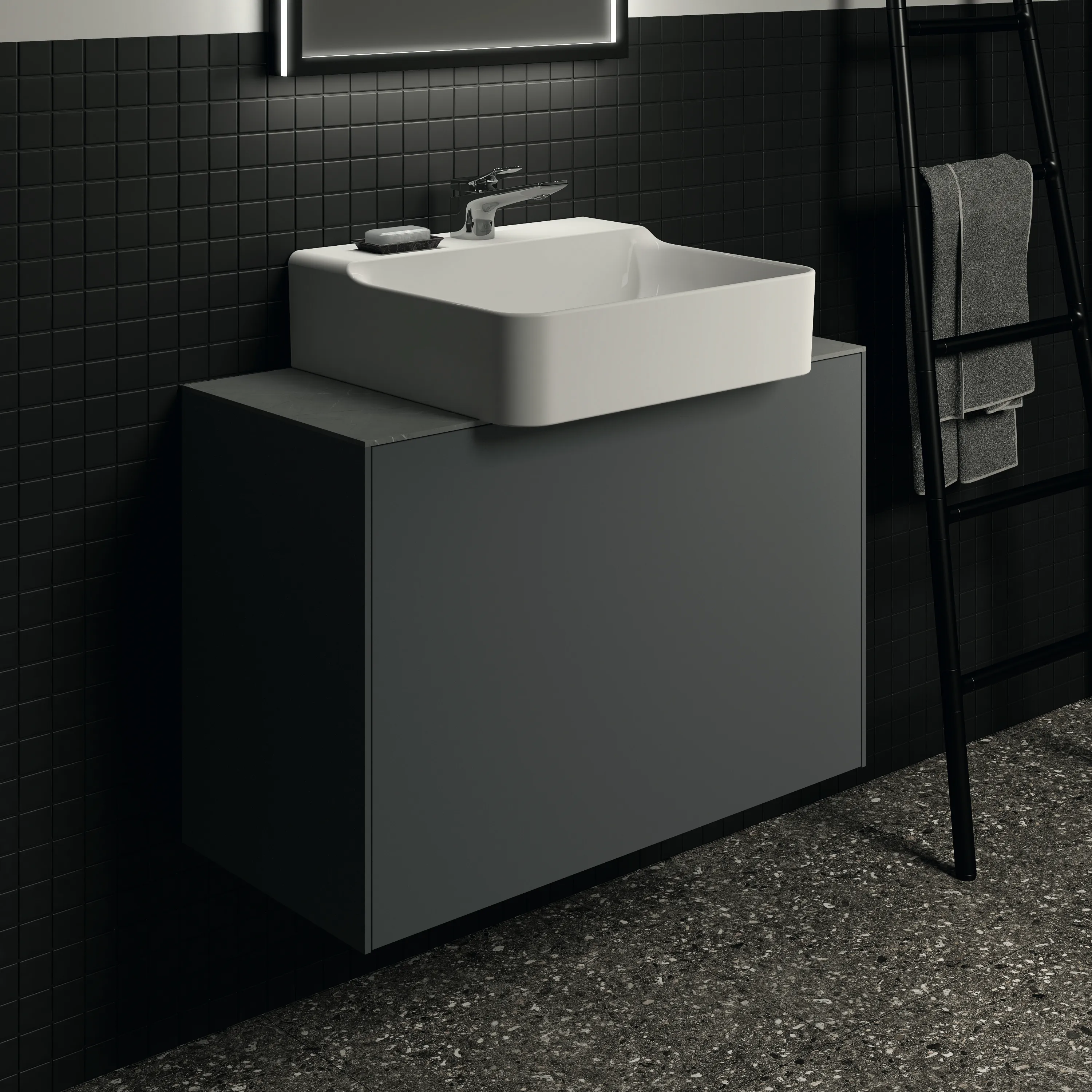 Ideal Standard Waschtischunterschrank „Conca“ 80 × 54 × 37,3 cm Anthrazit matt lackiert Ideal Standard Waschtischunterschrank „Conca“ 80 × 54 × 37,3 cm Anthrazit matt lackiert