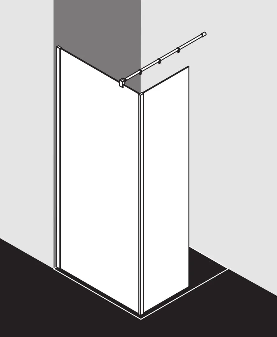 Kermi Duschdesign Walk-In-Duschkabine „WALK-IN XB“ Glas Klar, Profile Silber Mattglanz, BV: 780 - 800 mm WE: 785 - 805 mm H: 2000 mm
