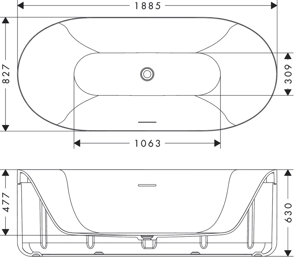 AXOR Suite Waschbecken & Badewannen Badewanne 1900/850 Chrom