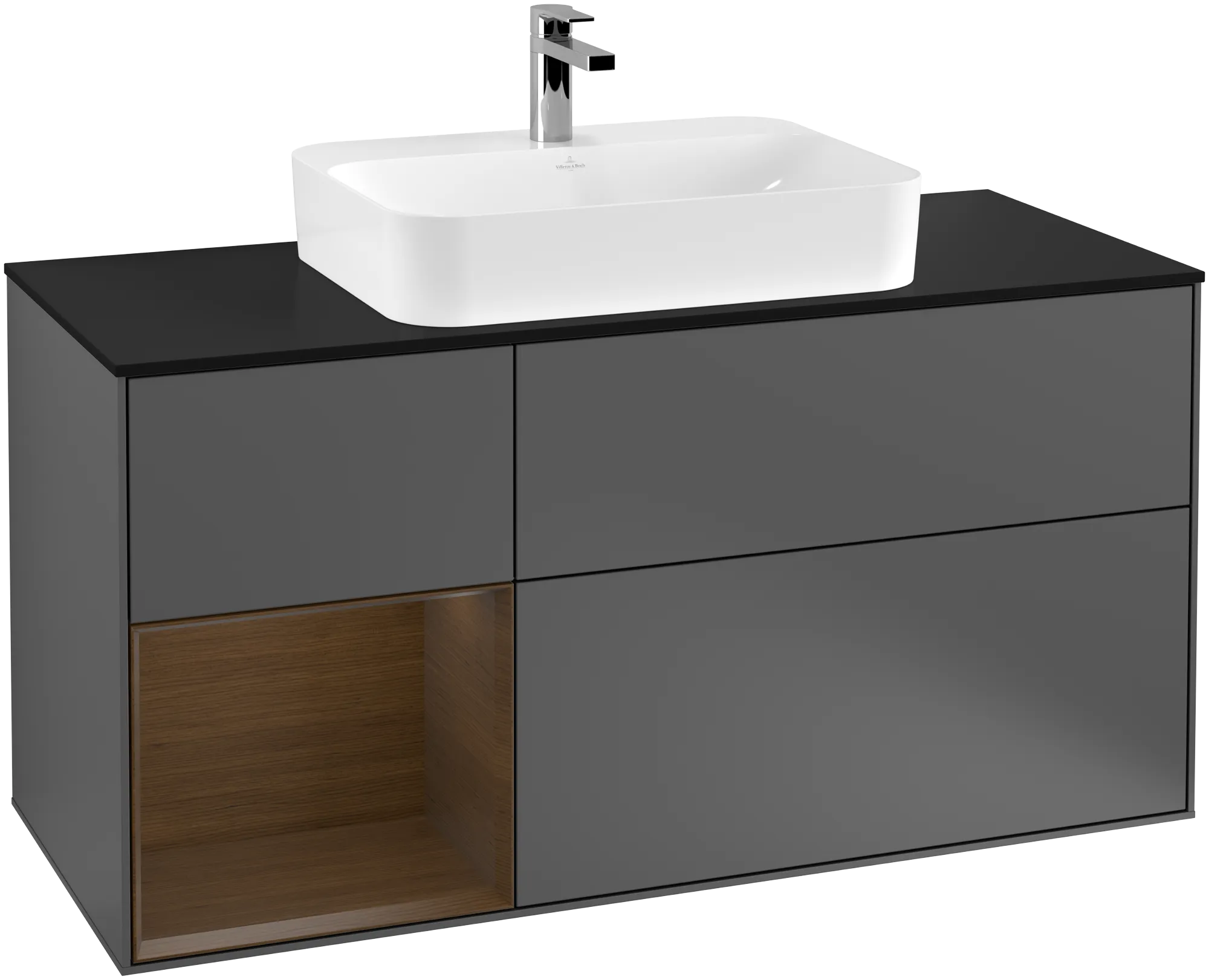 Villeroy & Boch Finion Waschbeckenunterschrank G41 1200x603x501mm Anthracite Matt/GN/Walnut Veneer