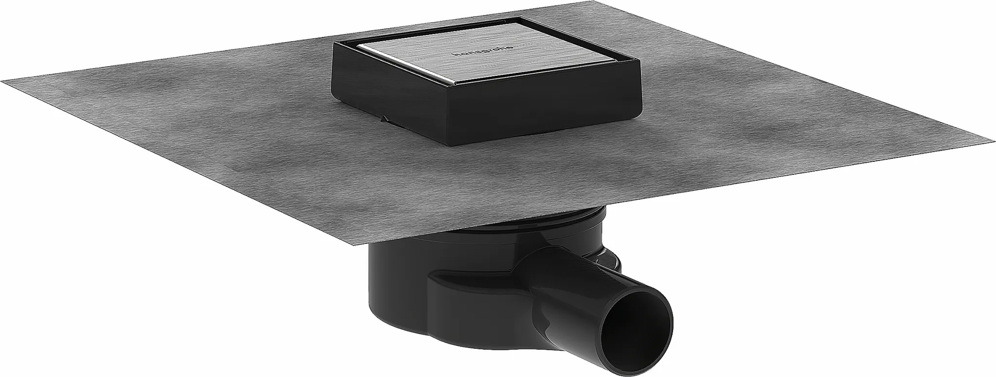 RainDrain Point Komplettset Punktablauf 100/100 rückseitig befliesbar Mattschwarz