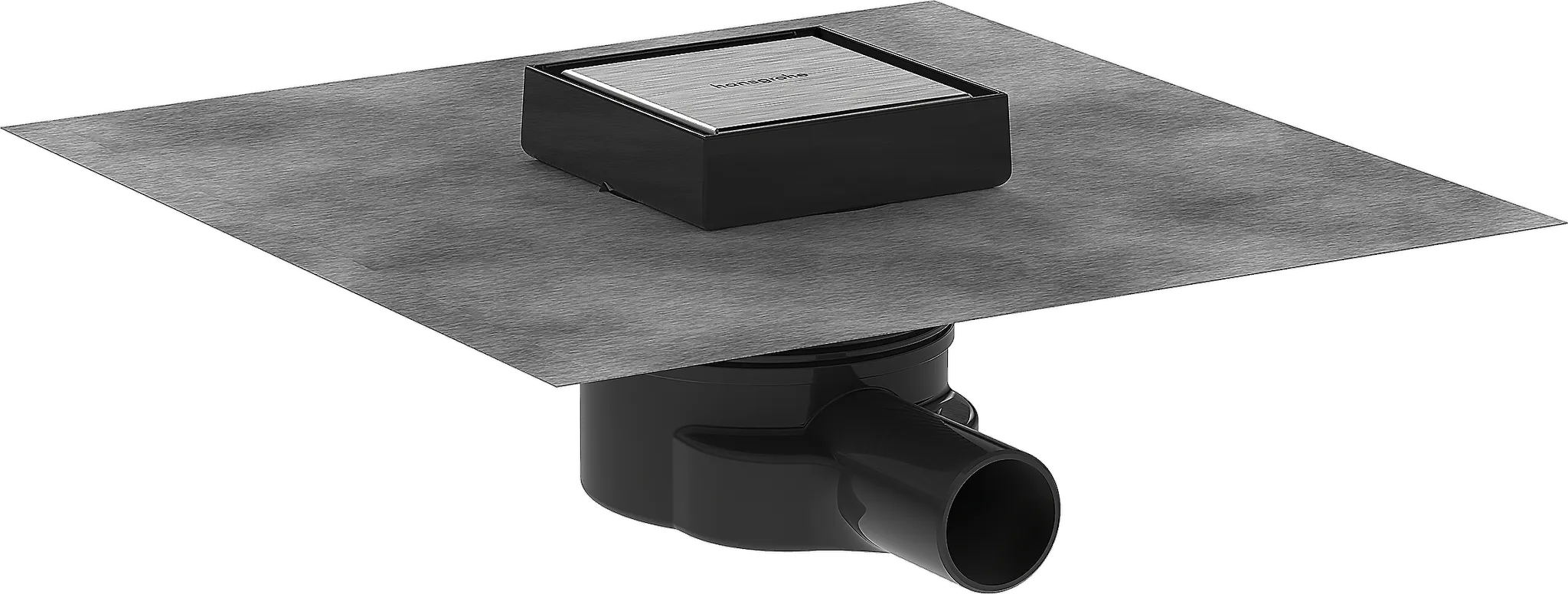 Hansgrohe RainDrain Point Komplettset Punktab. 100x100mm befliesbar Edelstahl gebürstet Hansgrohe RainDrain Point Komplettset Punktab. 100x100mm befliesbar Edelstahl gebürstet