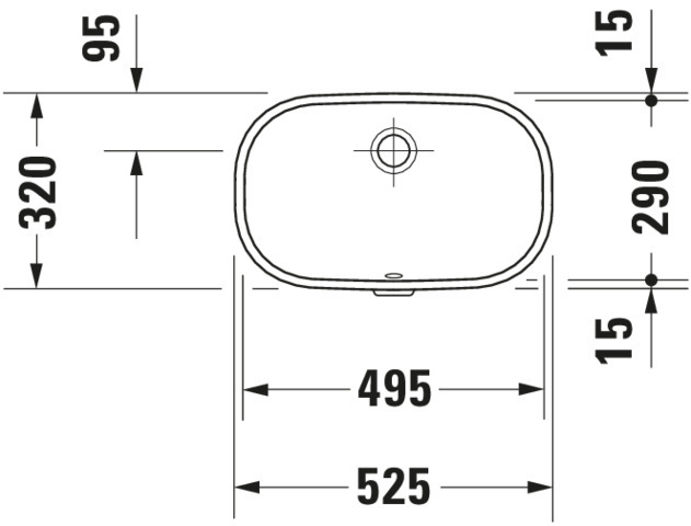 Unterbauwaschtisch „D-Code“, Form rechteckig 49,5 × 29 cm 