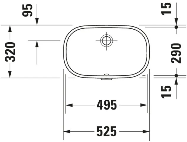 Unterbauwaschtisch „D-Code“, Form rechteckig 49,5 × 29 cm  Unterbauwaschtisch „D-Code“, Form rechteckig 49,5 × 29 cm
