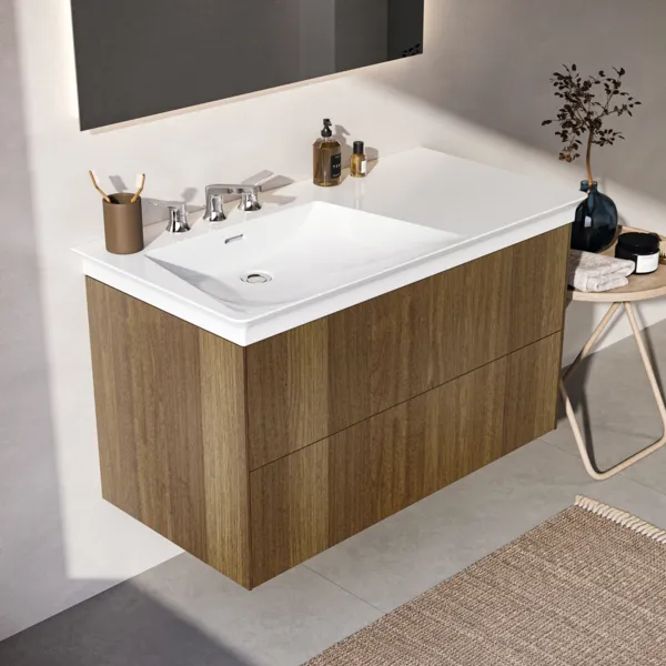 Ideal Standard Waschtischunterschrank „Conca“ 100 × 54,8 × 50,5 cm Walnuss dunkel Furnier Ideal Standard Waschtischunterschrank „Conca“ 100 × 54,8 × 50,5 cm Walnuss dunkel Furnier