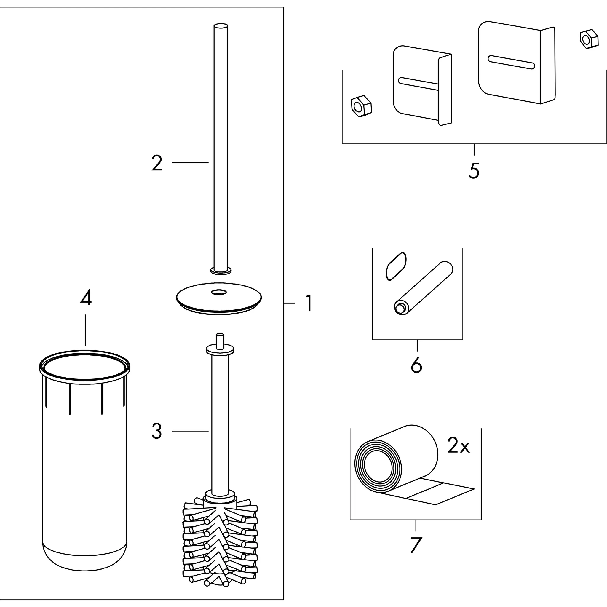 Hansgrohe XtraStoris Rock Einbau Toilettenbürstenhalter mit Papierhalter und befliesbarer Tür, Edelstahl gebürstet Hansgrohe XtraStoris Rock Einbau Toilettenbürstenhalter mit Papierhalter und befliesbarer Tür, Edelstahl gebürstet