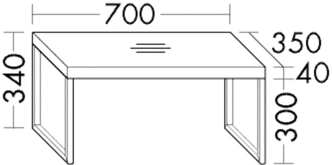 burgbad Bank „Coco“ 700 × 350 × 340 mm