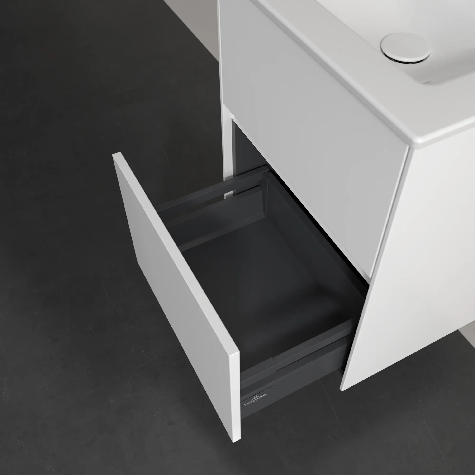 Villeroy & Boch Waschtischunterschrank „Collaro“ 472 × 610 × 404 mm Weiß Matt, mit Beleuchtung, für Becken mittig