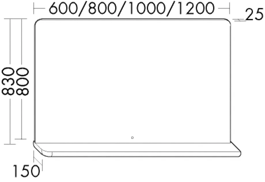 Leuchtspiegel b:me von burgbad - Weiß, 1.200 x 830 mm, Tiefe 150 mm, mit LED-Beleuchtung und Ablage