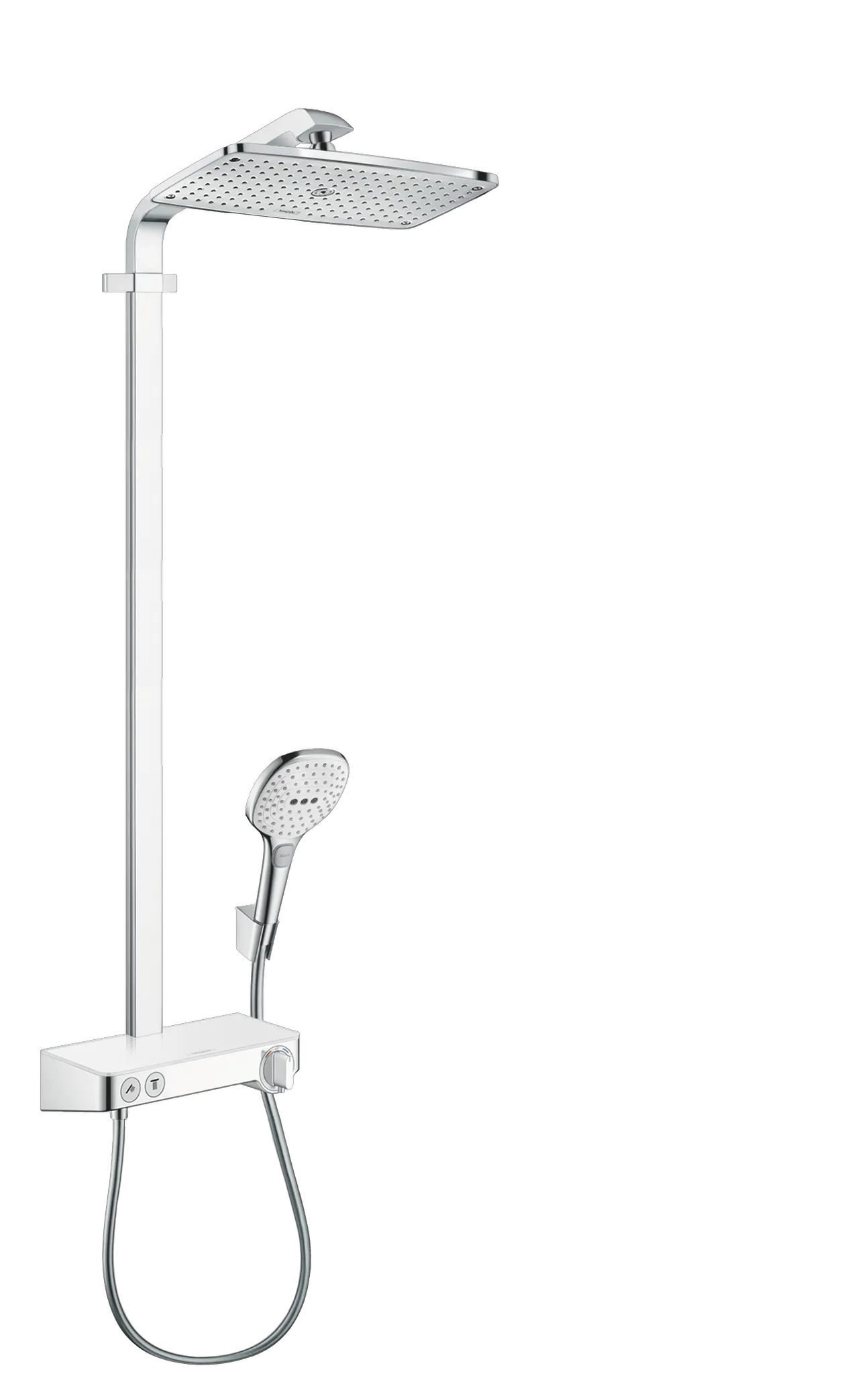 Hansgrohe Raindance E Showerpipe 360 1jet mit ShowerTablet Select 300, Weiß/Chrom Hansgrohe Raindance E Showerpipe 360 1jet mit ShowerTablet Select 300, Weiß/Chrom