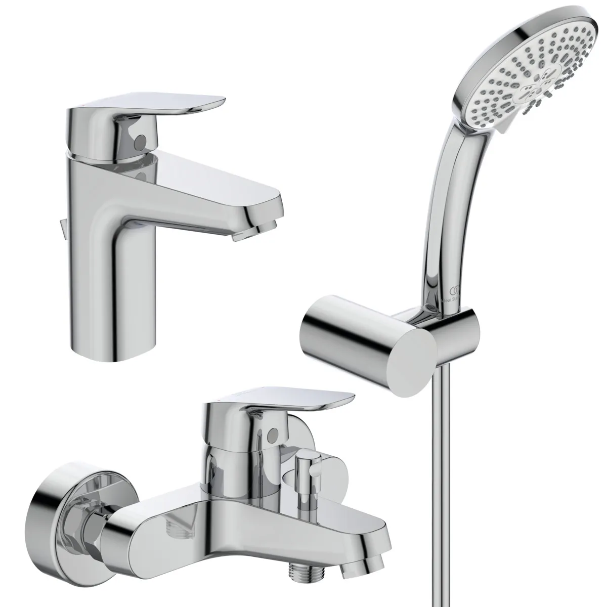 Ideal Standard Armaturenpaket Ceraflex, Armaturen-Paket mit WT-Arm., Brause-Arm. und 3-Funktions-HB-Set, Chrom Ideal Standard Armaturenpaket Ceraflex, Armaturen-Paket mit WT-Arm., Brause-Arm. und 3-Funktions-HB-Set, Chrom