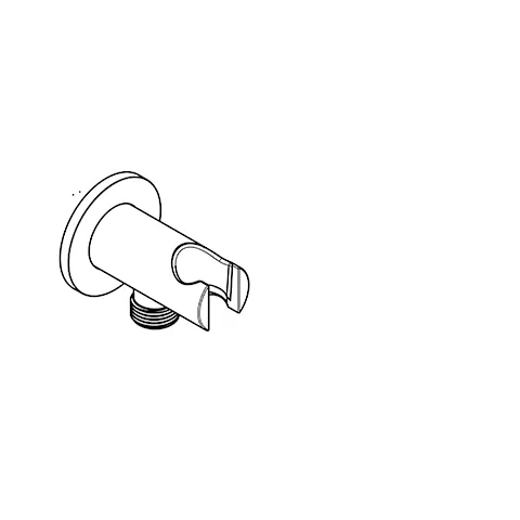 Kludi A-QA Wandanschlussbogen mit Brausehalter, rund Brushed Gunmetal PVD