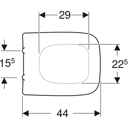 Set Tiefspül-WC „Renova Plan“ 35,5 × 34,5 × 54 cm mit WC-Sitz „Renova Plan“ Warp-Over-Design, Befestigung von oben, Soft Closing