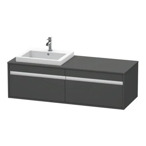 Duravit Waschtischunterschrank wandhängend „Ketho“ 140 × 42,6 × 55 cm Graphit Matt