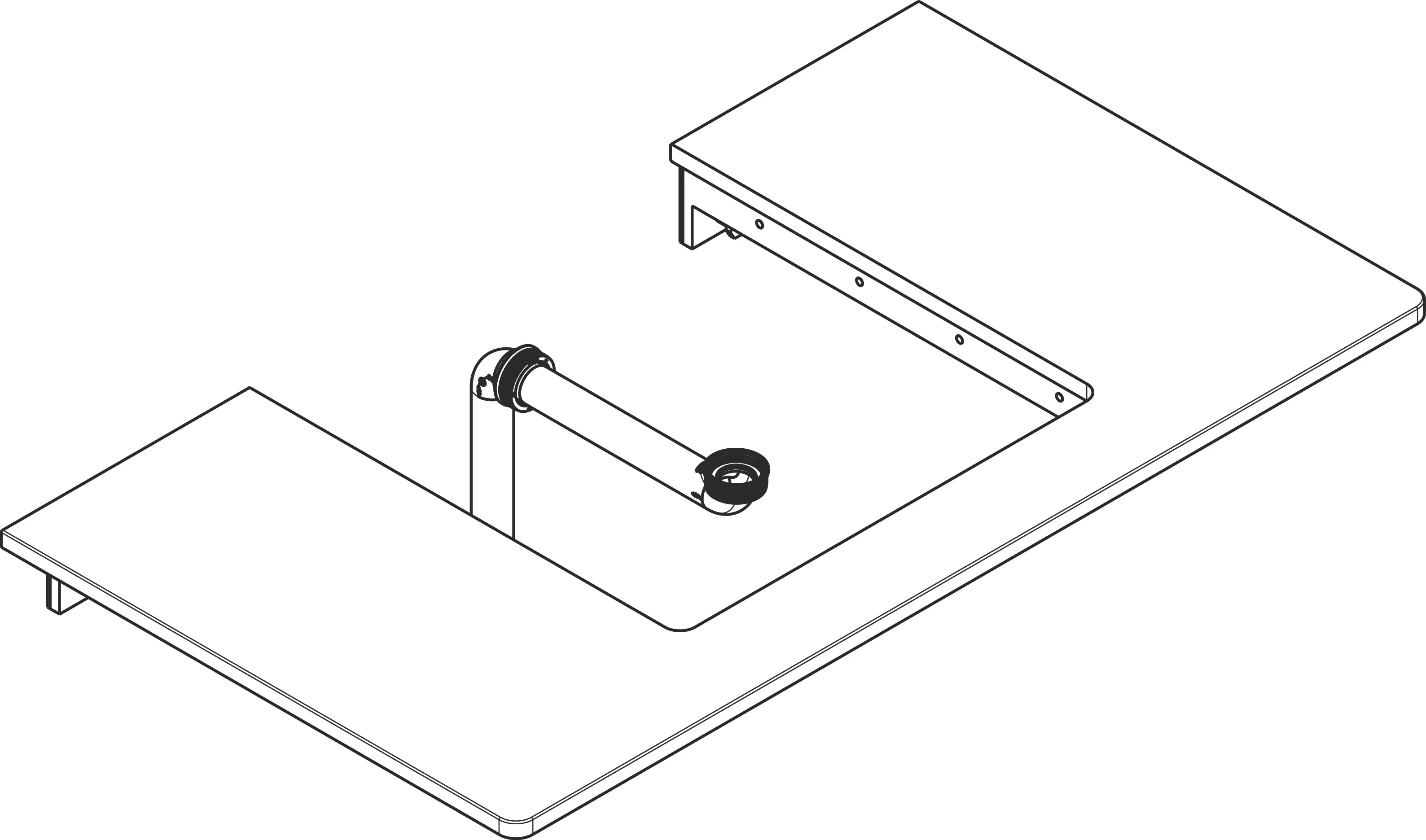 Hansgrohe Xelu Q Konsole, mittiger Beckenausschnitt für Aufsatzwaschtisch geschliffen, 980x540 mm, Weiße Hochglanz, 16 mm Materialstärke, inkl. Raumsparsiphon mit Sperrwasserhöhe 50 mm