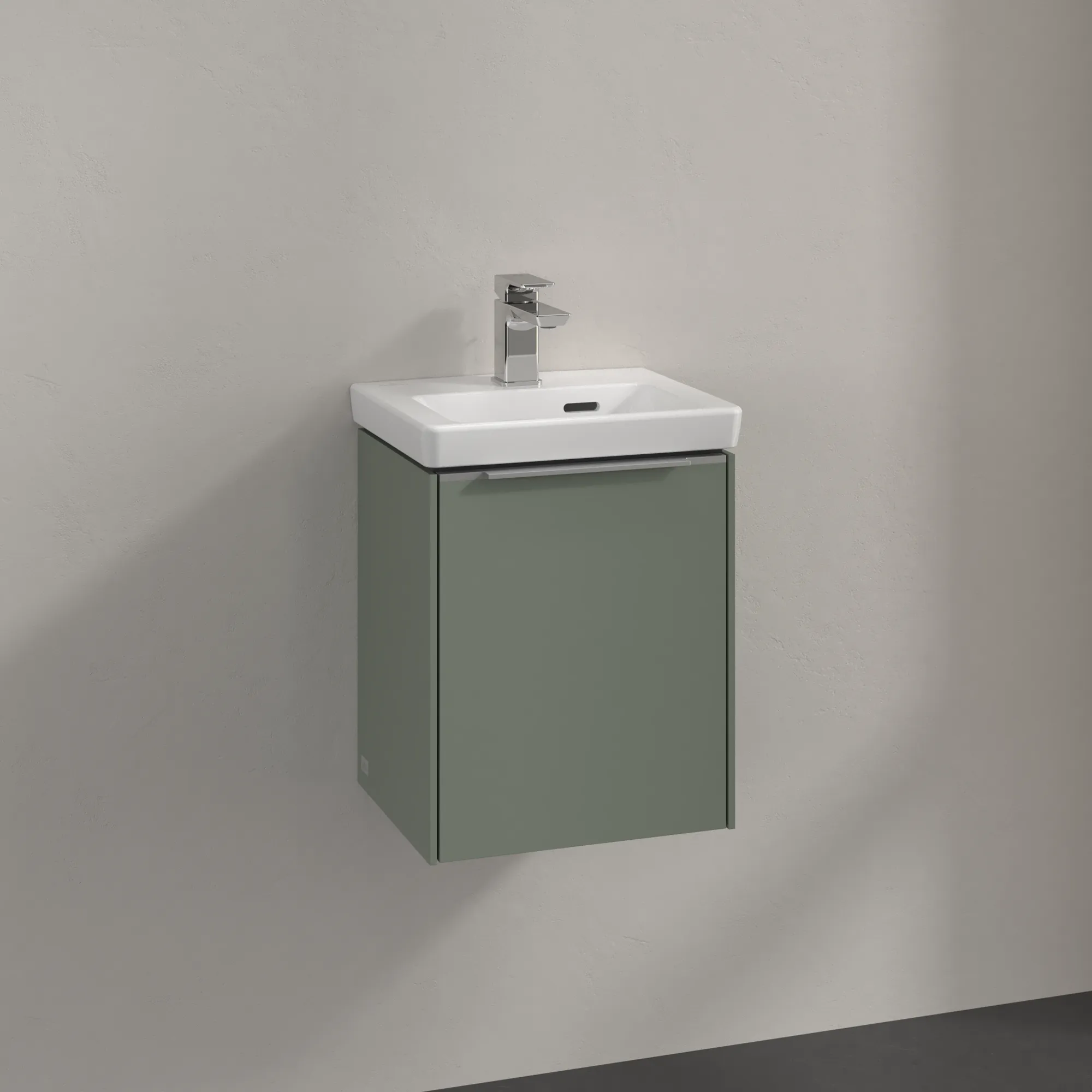 Villeroy & Boch Waschbeckenunterschrank Subway 3.0, eckig, Soft Green, 429 mm Höhe, 351 x 293 mm, mit Aluminiumgriff und SoftClosing Villeroy & Boch Waschbeckenunterschrank Subway 3.0, eckig, Soft Green, 429 mm Höhe, 351 x 293 mm, mit Aluminiumgriff und SoftClosing