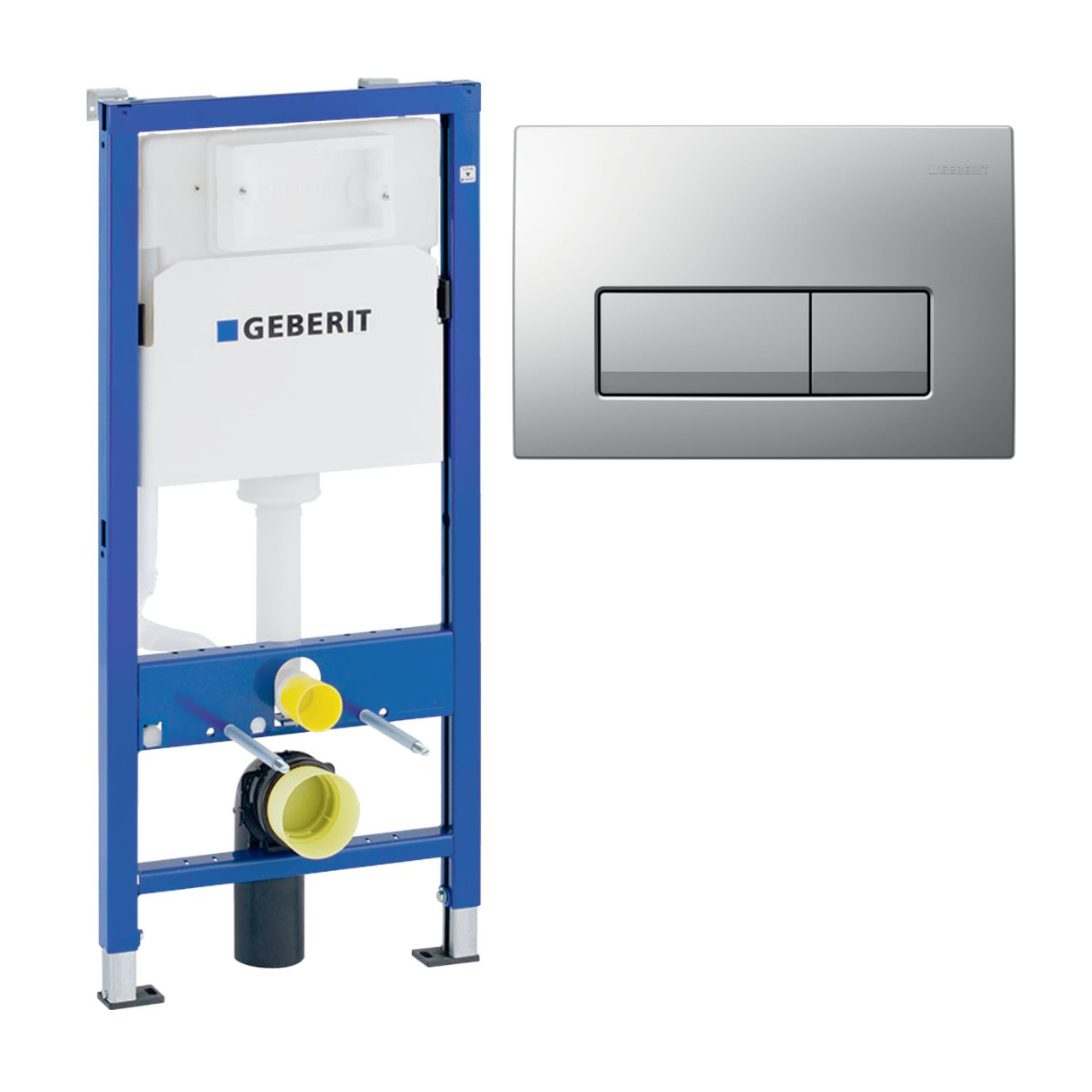 Set-Vorwand-/Einbauelement für Toilette Geberit Element UP100 mit Delta50 Betätigungsplatte Geberit „DuofixBasic“ in Set-Vorwand-/Einbauelement für Toilette Geberit Element UP100 mit Delta50 Betätigungsplatte Geberit „DuofixBasic“ in
