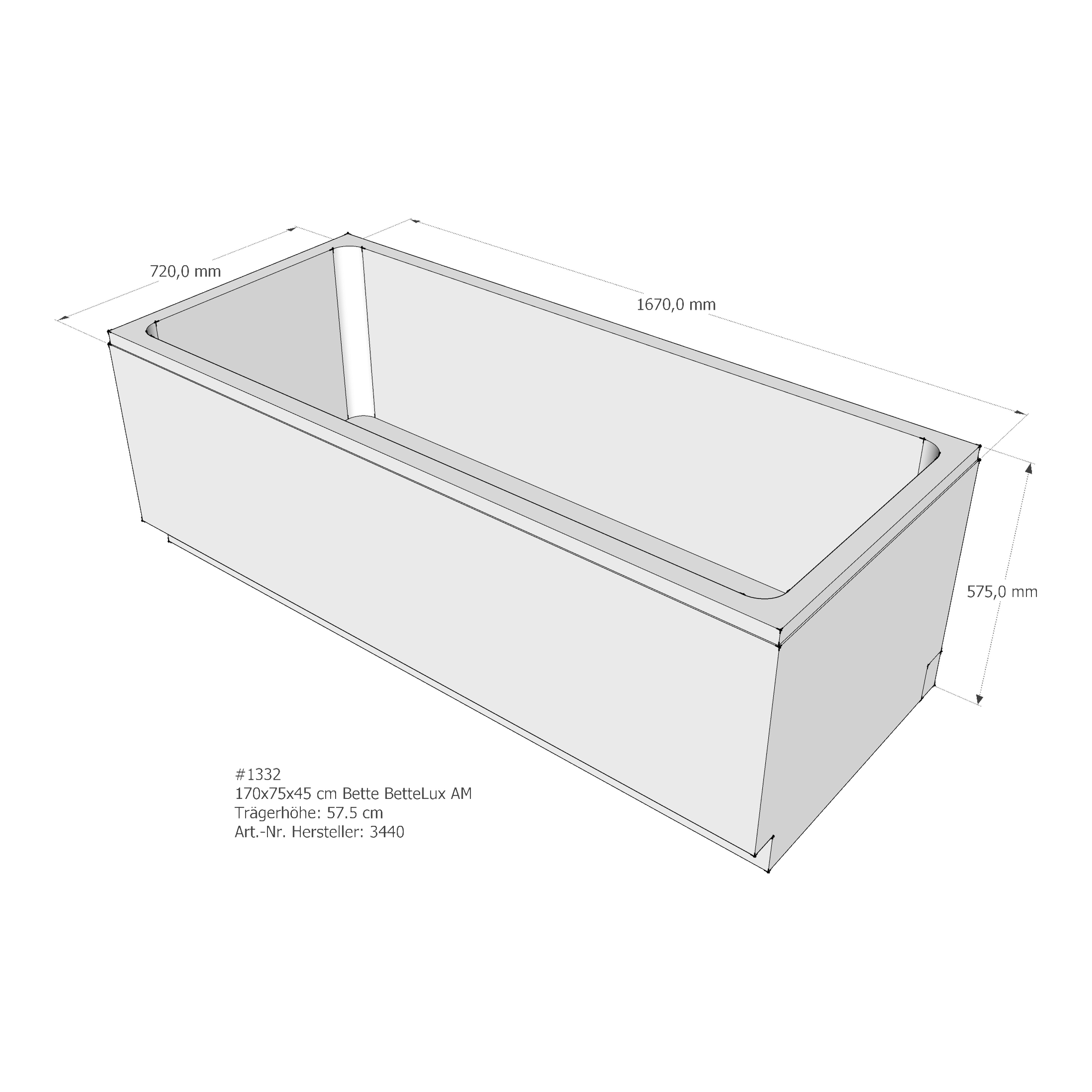 Badewannenträger für Bette Lux 170 × 75 × 45 cm Breite: 75 cm / Länge: 170 cm Badewannenträger für Bette Lux 170 × 75 × 45 cm Breite: 75 cm / Länge: 170 cm