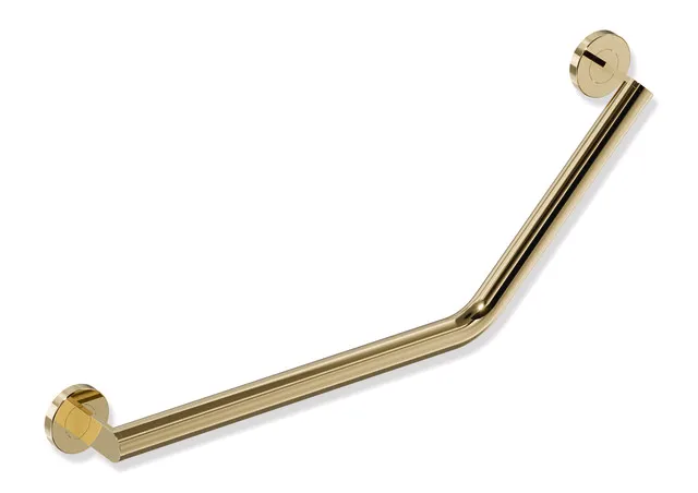 Winkelgriff des Systems 900, Edelstahl, PVD, Achsmaße 620 mm und 283 mm, Winkel 135°, D: 32 mm, Ausführung links, in Farbe CK (Messing glänzend) Winkelgriff des Systems 900, Edelstahl, PVD, Achsmaße 620 mm und 283 mm, Winkel 135°, D: 32 mm, Ausführung links, in Farbe CK (Messing glänzend)