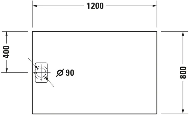 Duravit rechteck Duschwanne „Stonetto“ 120 × 80 cm in Beton Matt