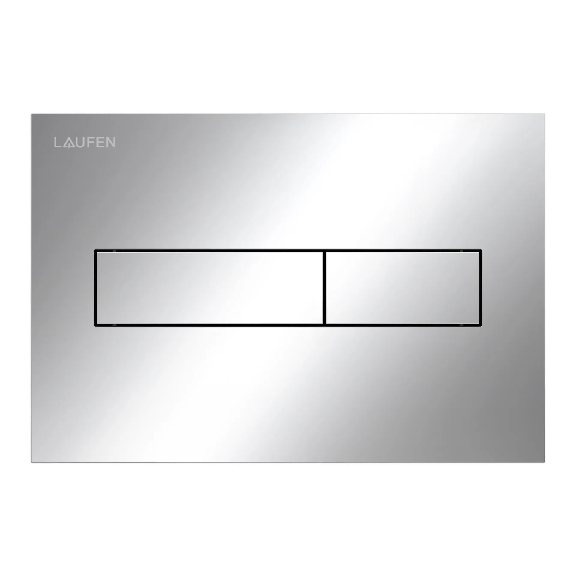 Laufen Betätigungsplatte HORIZON INEO, chrom, 213x145x6 mm, für Front- oder Oberbetätigung, Dual-Flush 2-Mengen-Spülsystem Laufen Betätigungsplatte HORIZON INEO, chrom, 213x145x6 mm, für Front- oder Oberbetätigung, Dual-Flush 2-Mengen-Spülsystem