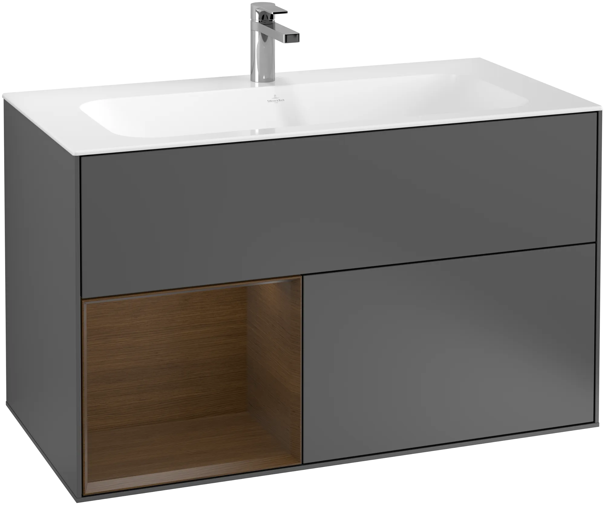 Villeroy & Boch Waschtischunterschrank „Finion“ für Schrankwaschtisch 996 × 591 × 498 mm Anthracite Matt Lacquer, für Becken mittig Villeroy & Boch Waschtischunterschrank „Finion“ für Schrankwaschtisch 996 × 591 × 498 mm Anthracite Matt Lacquer, für Becken mittig