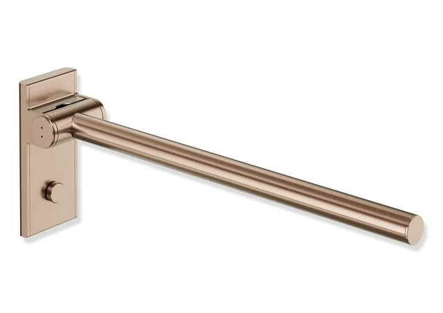 HEWI System 900 - Mobiler Stützklappgriff Mono, Design A, Edelstahl PVD, Kupfer gebürstet, Ausladung 600 mm, Höhe 210 mm, Breite 101 mm
