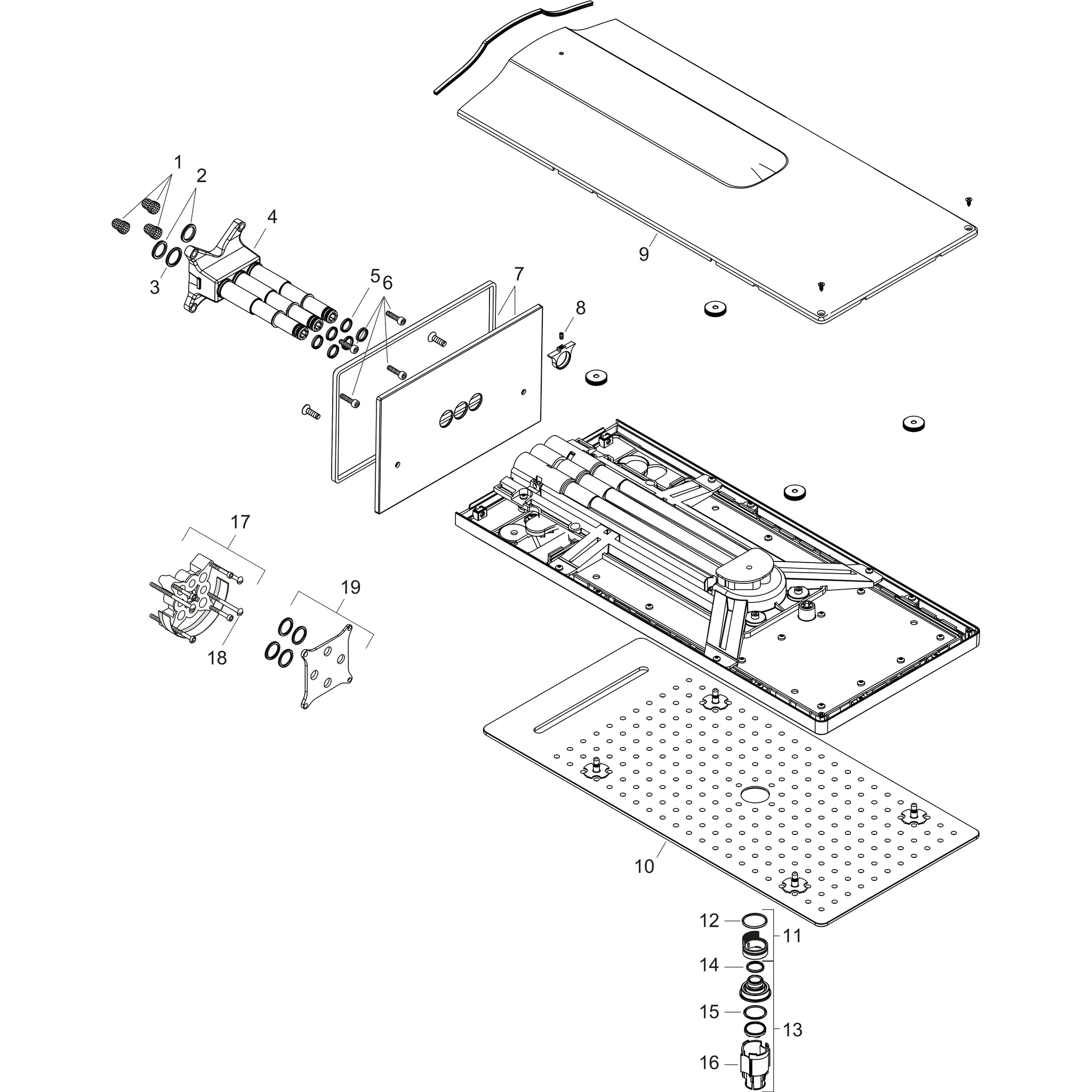 Hansgrohe AXOR ShowerSolutions Kopfbrause 250⁄580 3jet, Chrom Hansgrohe AXOR ShowerSolutions Kopfbrause 250⁄580 3jet, Chrom