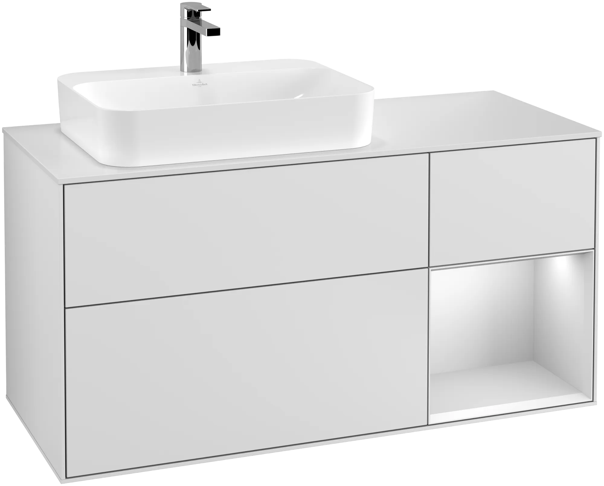 Villeroy & Boch Finion Waschbeckenunterschrank F40 1200x603x501mm White Matt Glass White Matt