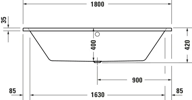 Duravit Badewanne „No.1“ rechteck 180 × 80 cm, Mittelablauf