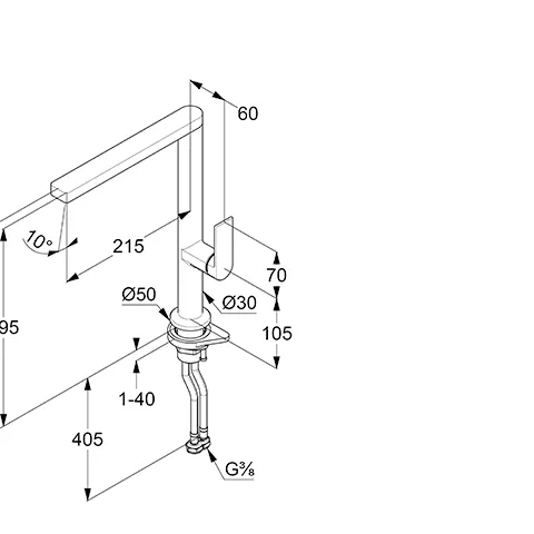 Kludi-QORD Spültisch-Einhandmischer seitl. Bedienung Tiefmattschwarz
