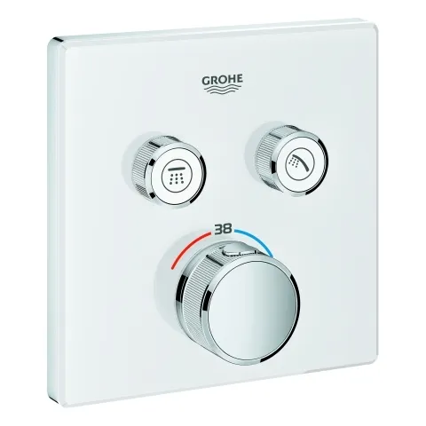Thermostat Grohtherm SmartControl 29156, mit 2 Absperrventilen, Fertigmontageset für Rapido SmartBox, Wandrosette eckig, moon white Thermostat Grohtherm SmartControl 29156, mit 2 Absperrventilen, Fertigmontageset für Rapido SmartBox, Wandrosette eckig, moon white