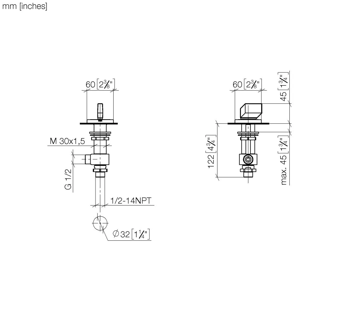 Seitenventil rechtsschließend kalt CL.1 Chrom 20001705 Seitenventil rechtsschließend kalt CL.1 Chrom 20001705