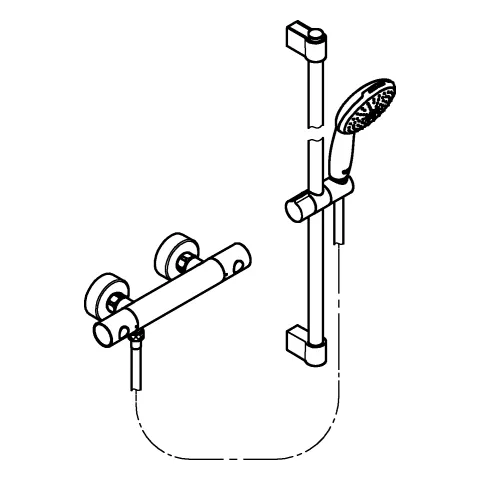 Thermostat-Brausebatterie Grohtherm 800 Cosmopolitan 34768_1, mit Tempesta Brausestangenset 600mm, 2 Strahlarten: Rain/Jet, chrom Thermostat-Brausebatterie Grohtherm 800 Cosmopolitan 34768_1, mit Tempesta Brausestangenset 600mm, 2 Strahlarten: Rain/Jet, chrom