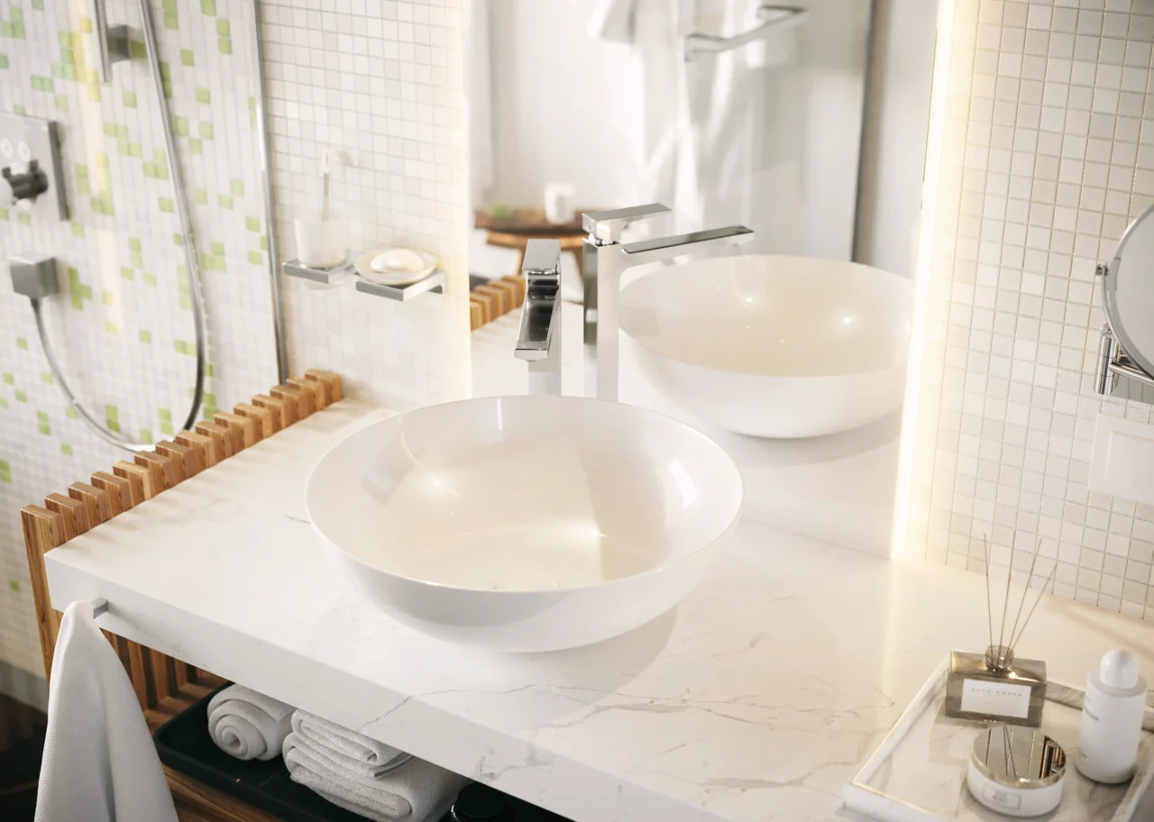 Hansgrohe FixFit Wandanschluss Square mit Rückflussverhinderer, Chrom, Anschlusswinkel aus Kunststoff, Material Abdeckung: Kunststoff, Anschlussart: G 1/2