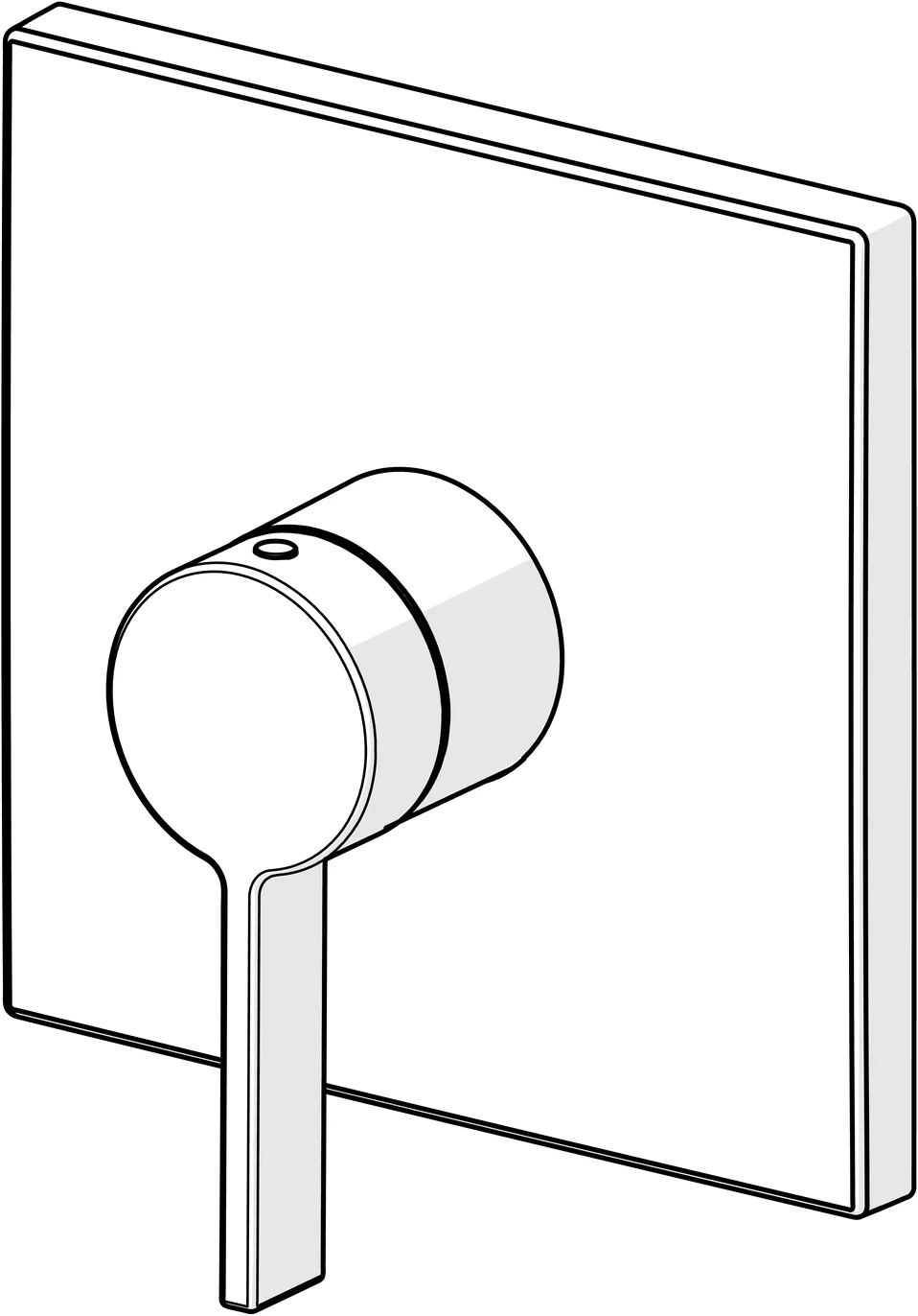 HansaLOFT Duscharmatur, Einhebelmischer Fertigmontageset für Brausebatterie, Rosette eckig Chrom