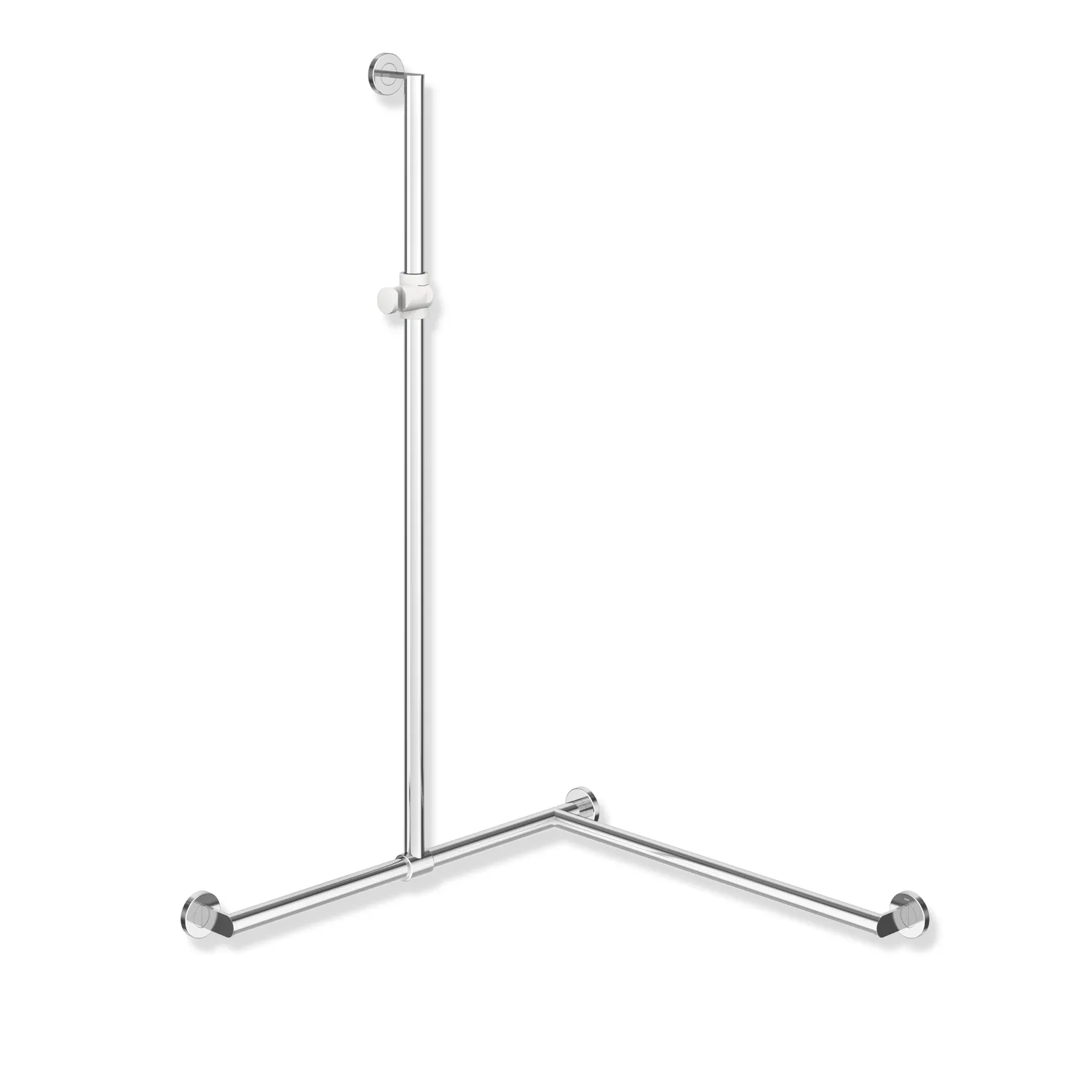 Duschhdl.,d:32/32,re,A1=1250mm, W1/2=800mm, chrom signalweiß Duschhdl.,d:32/32,re,A1=1250mm, W1/2=800mm, chrom signalweiß