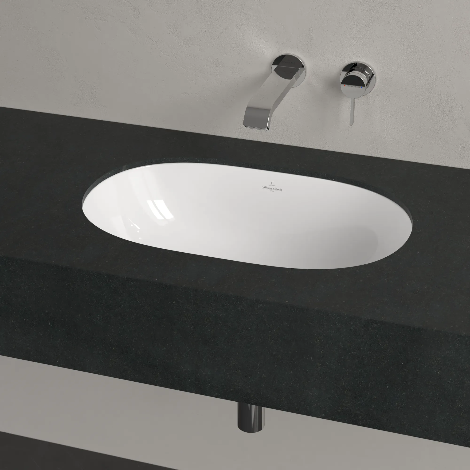 Villeroy & Boch Unterbauwaschbecken O.novo, oval, weiß Alpin CeramicPlus, 320 x 530 mm, Höhe 200 mm, mit Überlauf Villeroy & Boch Unterbauwaschbecken O.novo, oval, weiß Alpin CeramicPlus, 320 x 530 mm, Höhe 200 mm, mit Überlauf
