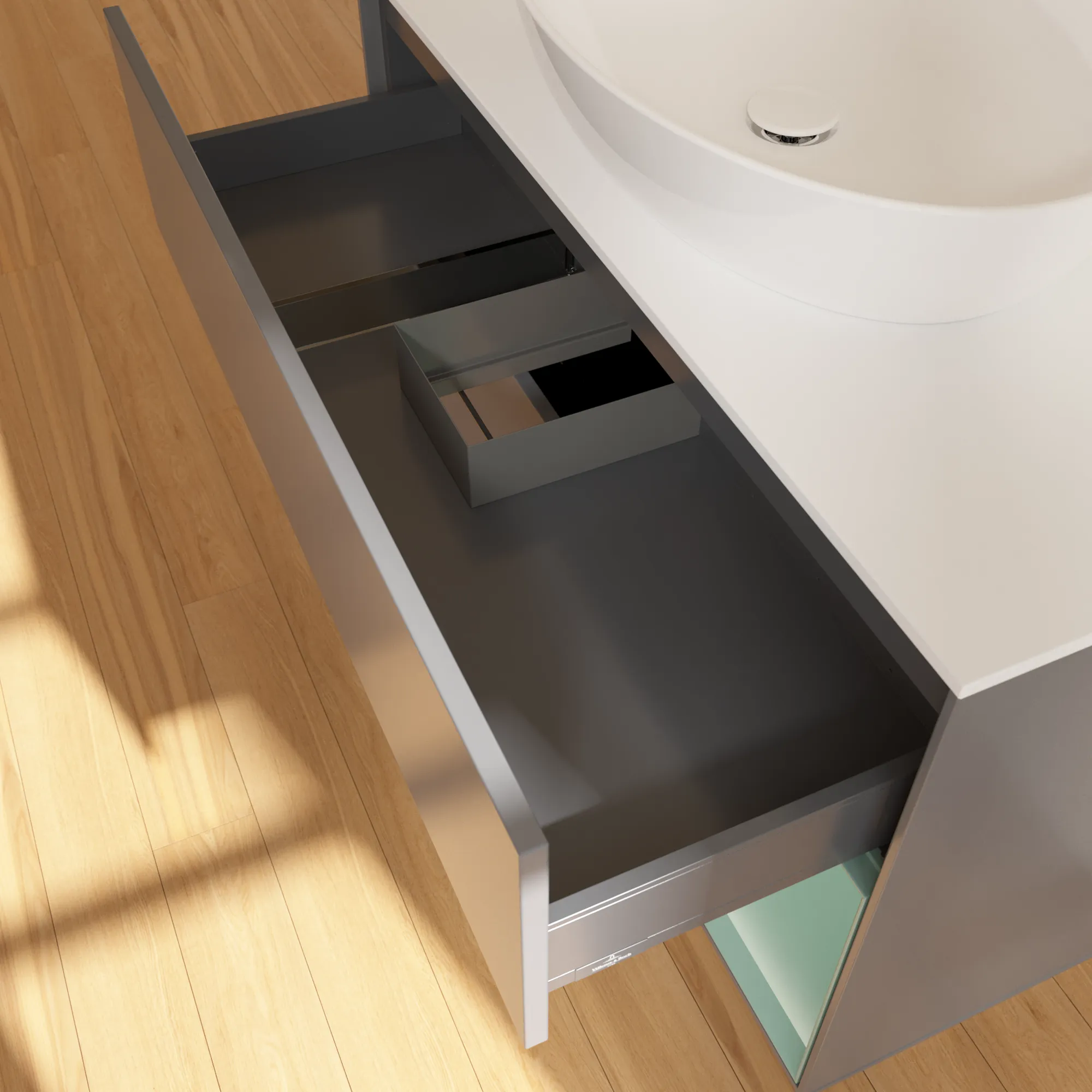 Villeroy & Boch Waschtischunterschrank „Finion“ für Schrankwaschtisch 1000 × 603 × 501 mm Anthracite Matt Lacquer, für Becken mittig, mit Hahnlochbohrung Villeroy & Boch Waschtischunterschrank „Finion“ für Schrankwaschtisch 1000 × 603 × 501 mm Anthracite Matt Lacquer, für Becken mittig, mit Hahnlochbohrung