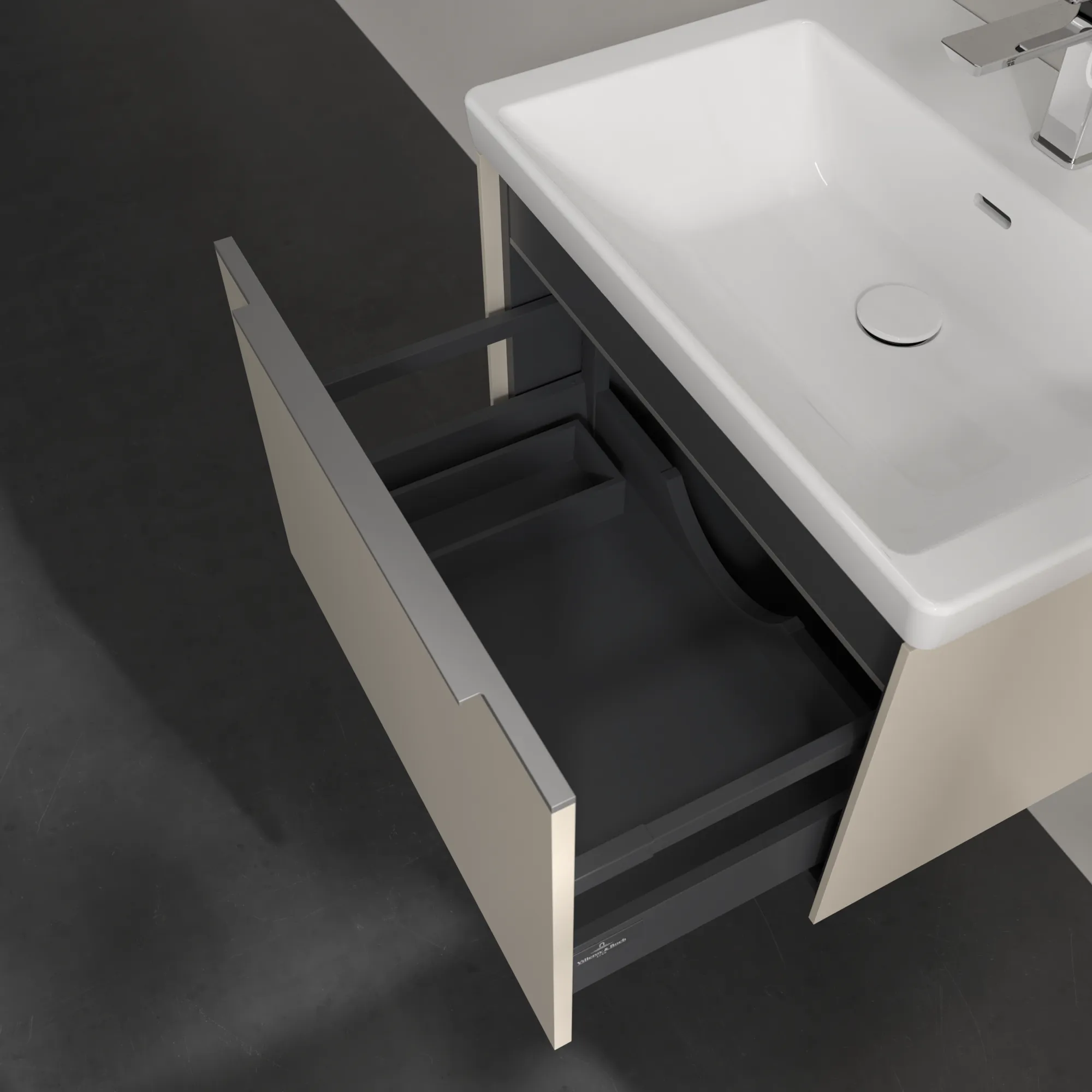 Villeroy & Boch Waschtischunterschrank „Subway 3.0“ für Schrankwaschtisch 622 × 429 × 478 mm Cashmere Grey, für Becken mittig