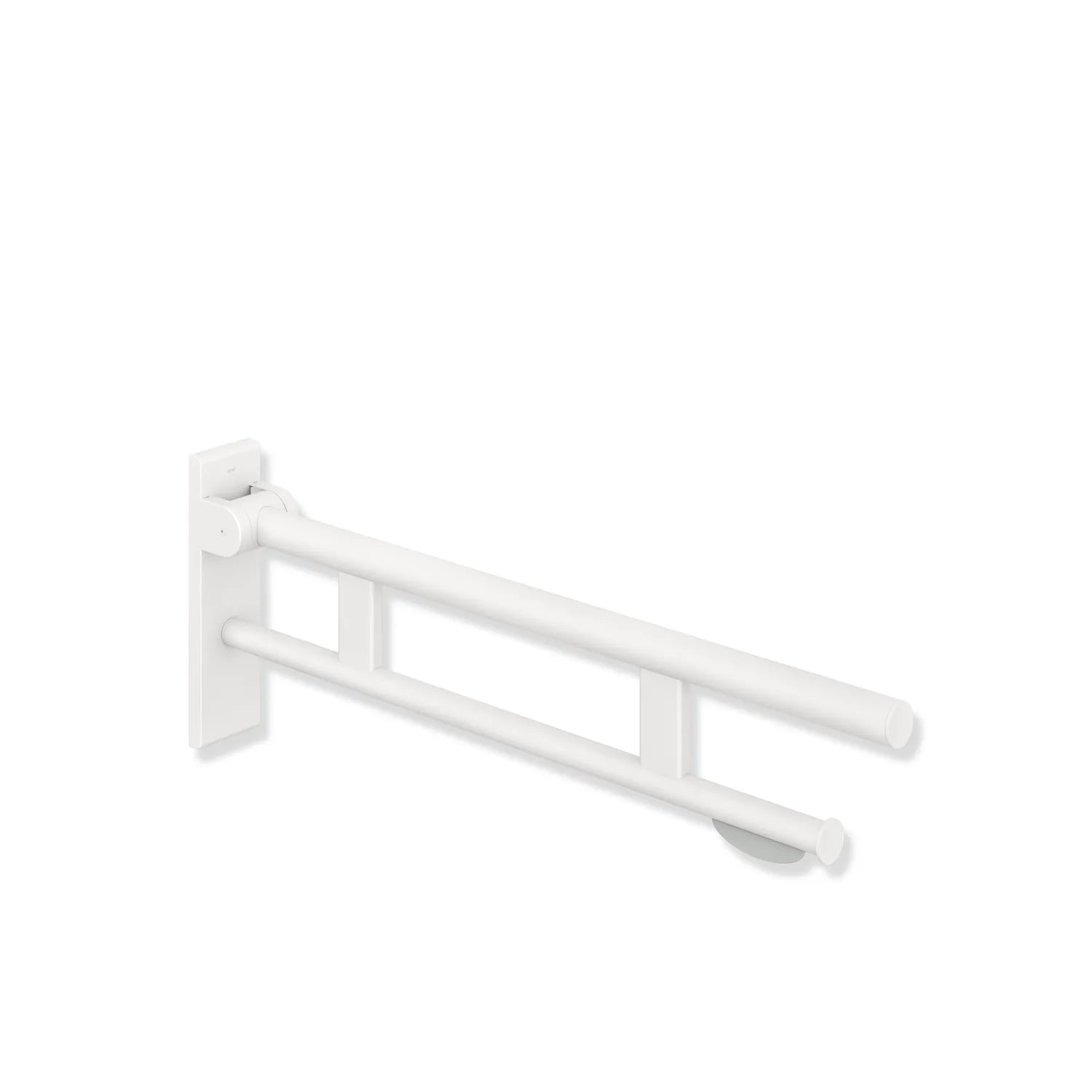 HEWI Stützklappgriff Duo Design B Edelstahl 750mm Weiß tiefmatt HEWI Stützklappgriff Duo Design B Edelstahl 750mm Weiß tiefmatt
