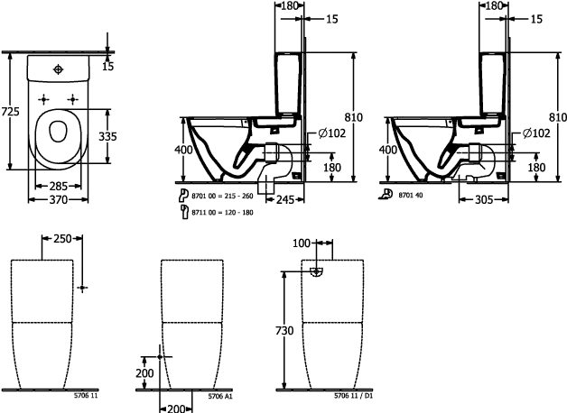 Stand-Tiefspül-WC „Subway 3.0“ 37 × 40 × 71 × 71 cm, ohne Spülrand, Abgang waagerecht