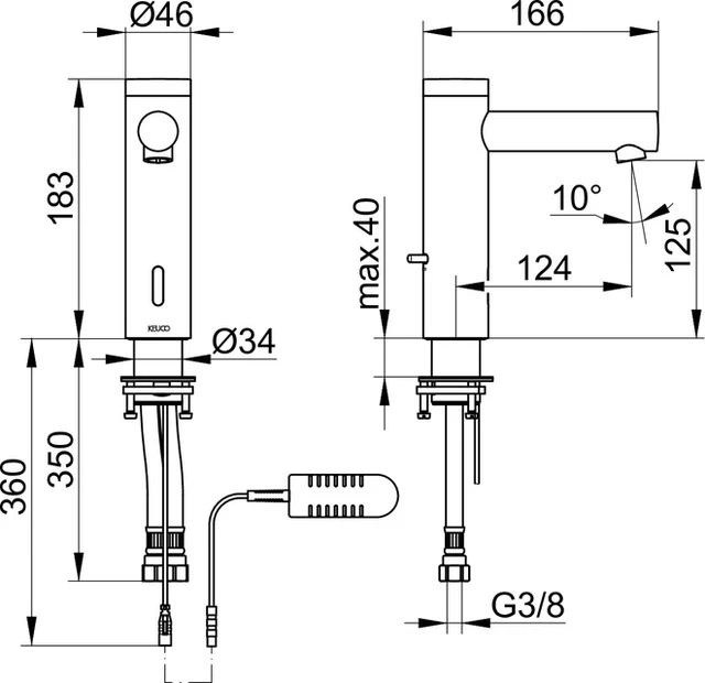 IXMO 59512011100 Elektronik-Waschtischmischer mit Netzteil, ohne Ablaufgarn. IXMO Pure verchromt IXMO 59512011100 Elektronik-Waschtischmischer mit Netzteil, ohne Ablaufgarn. IXMO Pure verchromt