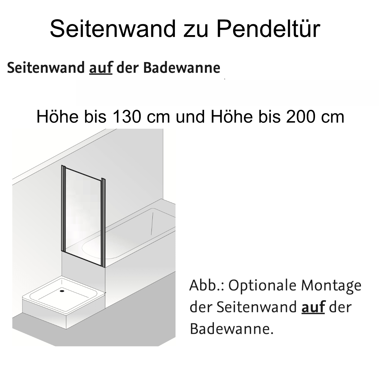 HSK gerahmte verkürzte Seitenwand auf der Badewanne für Pendeltür „Favorit Nova“ Glas Linea 02, Profile Chromoptik (Alu Hochglanz poliert), für #Türbreite# HSK gerahmte verkürzte Seitenwand auf der Badewanne für Pendeltür „Favorit Nova“ Glas Linea 02, Profile Chromoptik (Alu Hochglanz poliert), für #Türbreite#