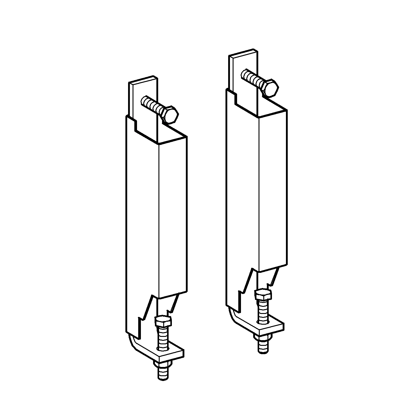 Abstützungsset Rapid SL 38779, für WCs, senkrechte Drucktraversen für Keramiken mit kleiner Auflagefläche < 205 mm