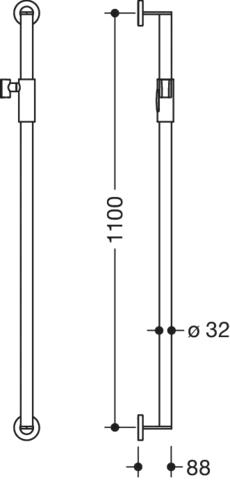 Brausehalterstange „System 900“ in Dunkelgrau Perlglimmer tiefmatt / Schwarz matt Brausehalterstange „System 900“ in Dunkelgrau Perlglimmer tiefmatt / Schwarz matt