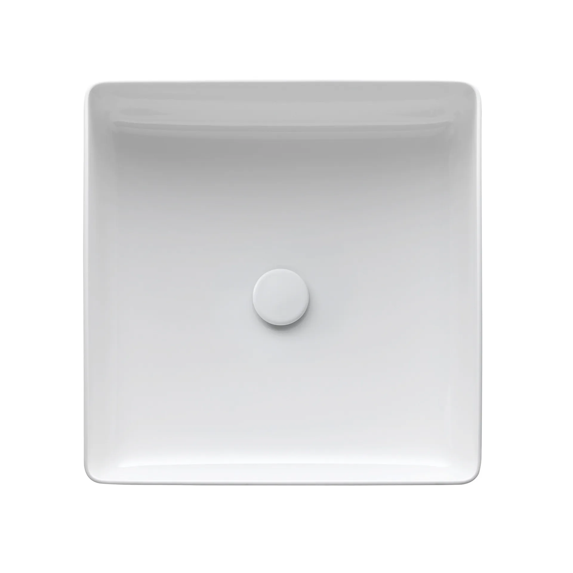 Waschtisch-Schale LIVING Saphirkeramik 360x360x130 quadratisch ohne Hahnloch ohne Überlauf weiß