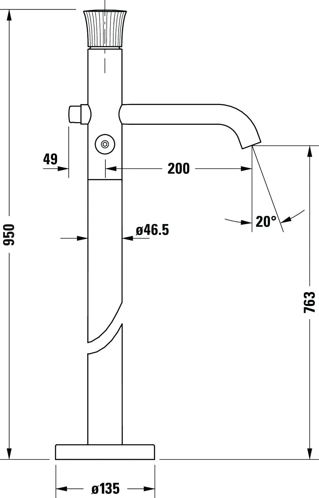 Einhand-Wannenarmatur „White Tulip“ Ausladung 200 mm in Chrom Einhand-Wannenarmatur „White Tulip“ Ausladung 200 mm in Chrom