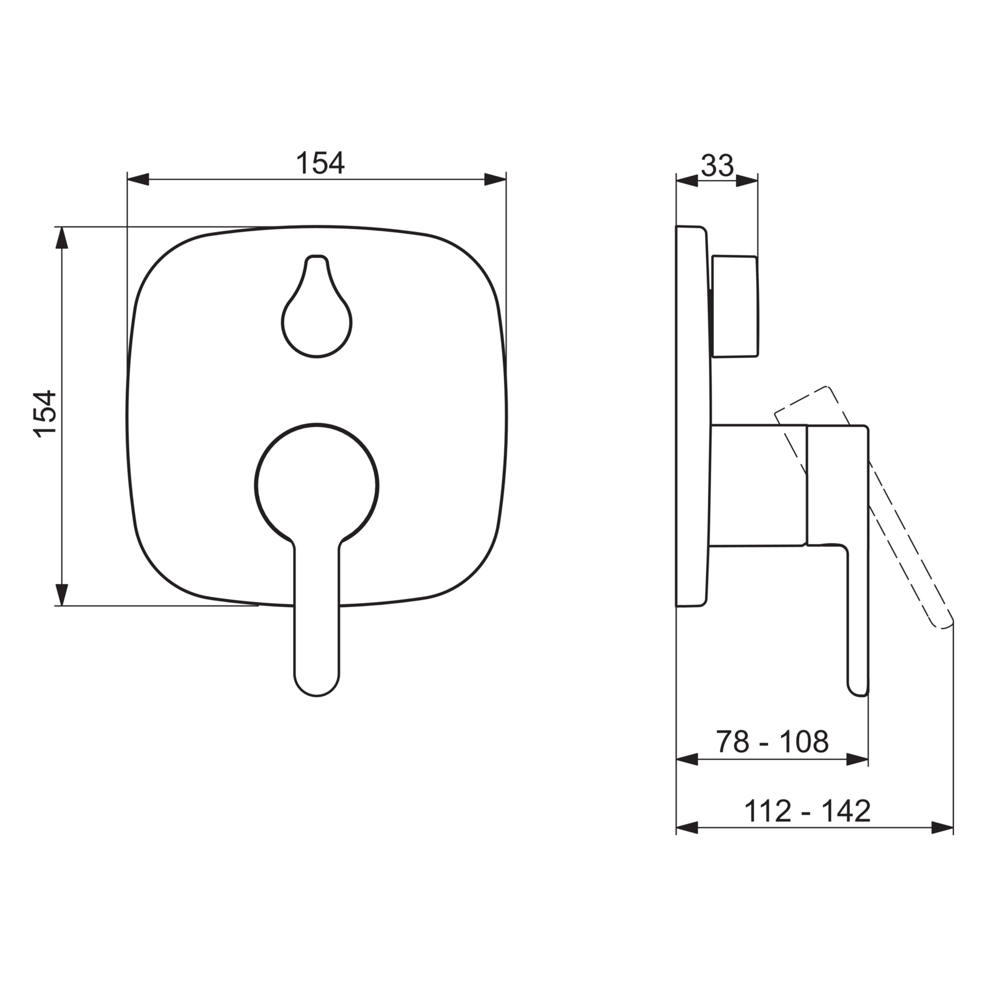 HansaDESIGNO Style Wannen- und Brausearmatur Einhebelmischer Fertigmontageset für Wanne/Brause HansaDESIGNO Style 8111 Rosette soft edge Chrom