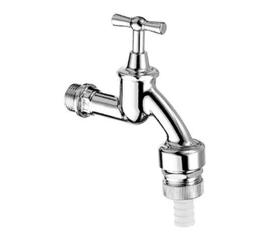 Auslaufventil, RFV, RB, DN 15 G 1/2 AG, Schlauchverschraubung Ø 14,5 mm (DN 20 G 3/4 AG), mattchrom